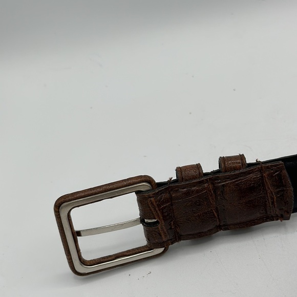 Brown crocodile print belt - Picture 5 of 5